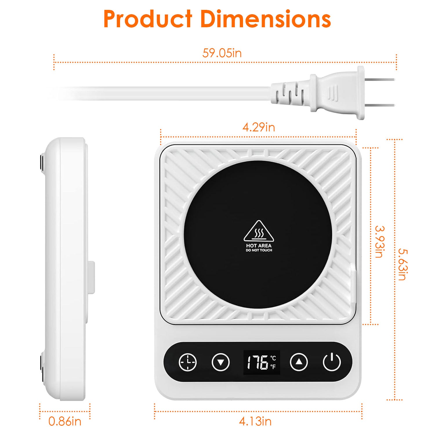 3 Colors Options -- 1Pc Desktop Electric Mug Warmer Auto Shut Off Timer Setting 6 Temperature Levels Cup Warmer For Milk Tea Cup Heating Plate